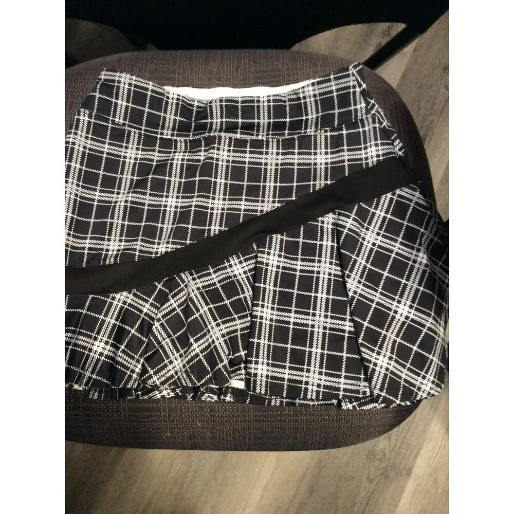 Black White Check Skort Pickle ball Tennis Golf Size Small S
